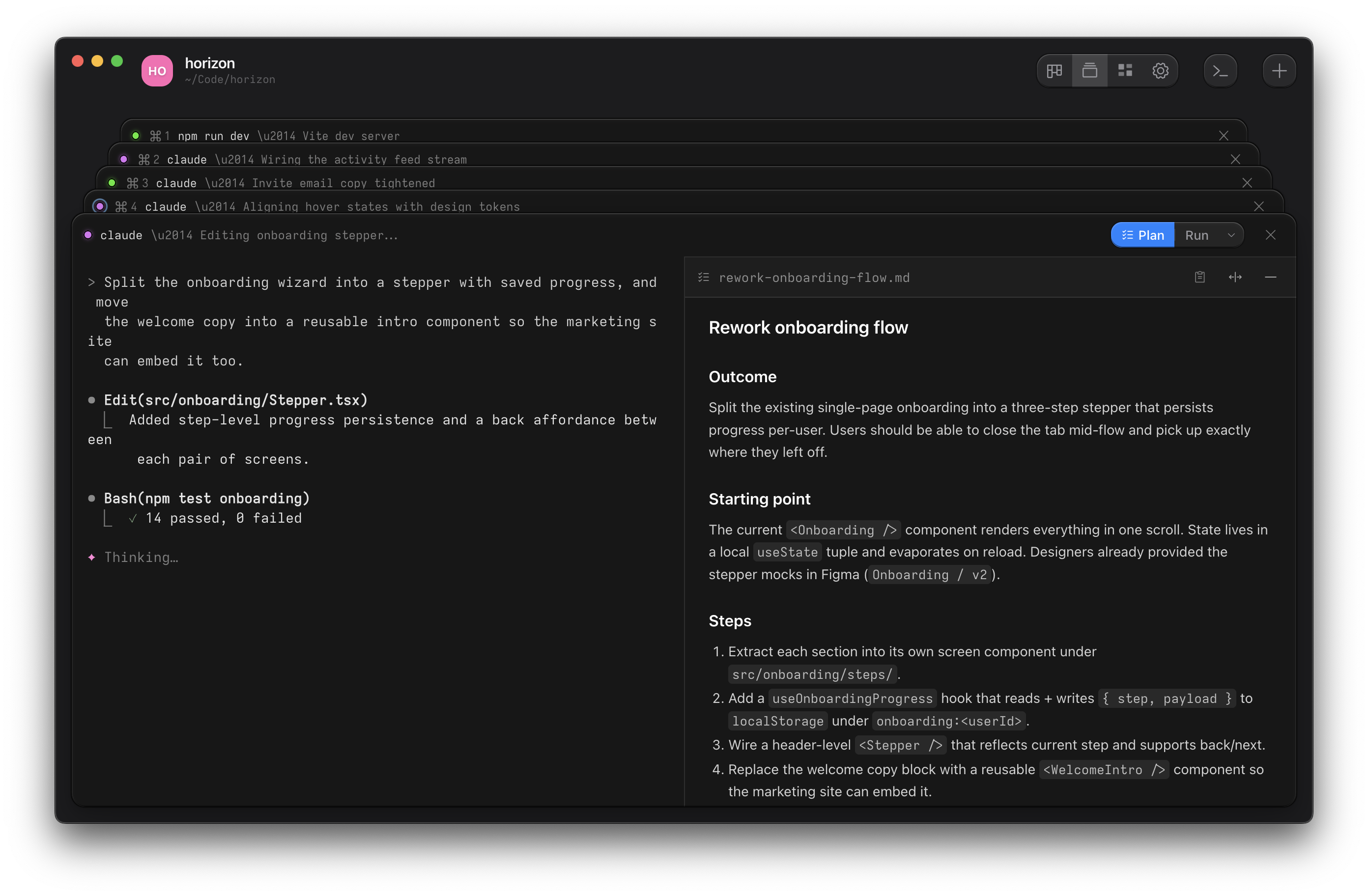Ouijit terminal stack